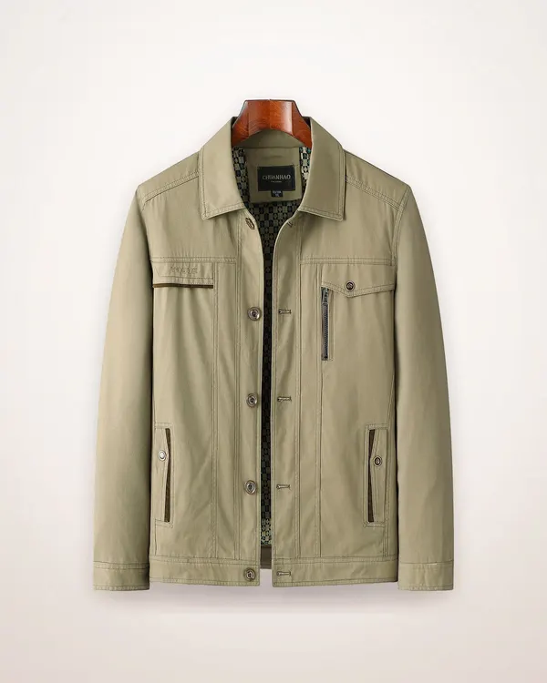 Cotton Lapel Button Jacket