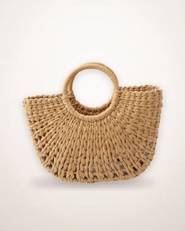 Woven Straw-Style Beach Tote