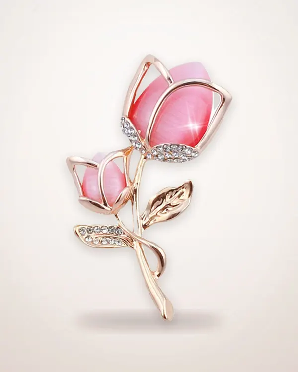 Crystal-Set Bow Brooch
