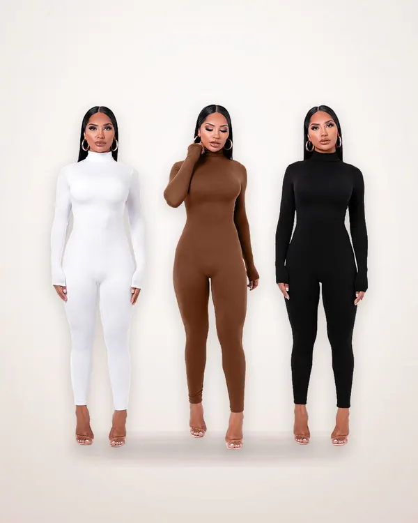 Fleece-Lined Long Sleeve Yoga Jumpsuit