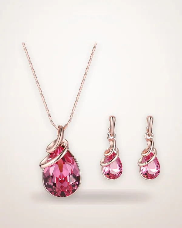 Gemstone Necklace and Earring Set