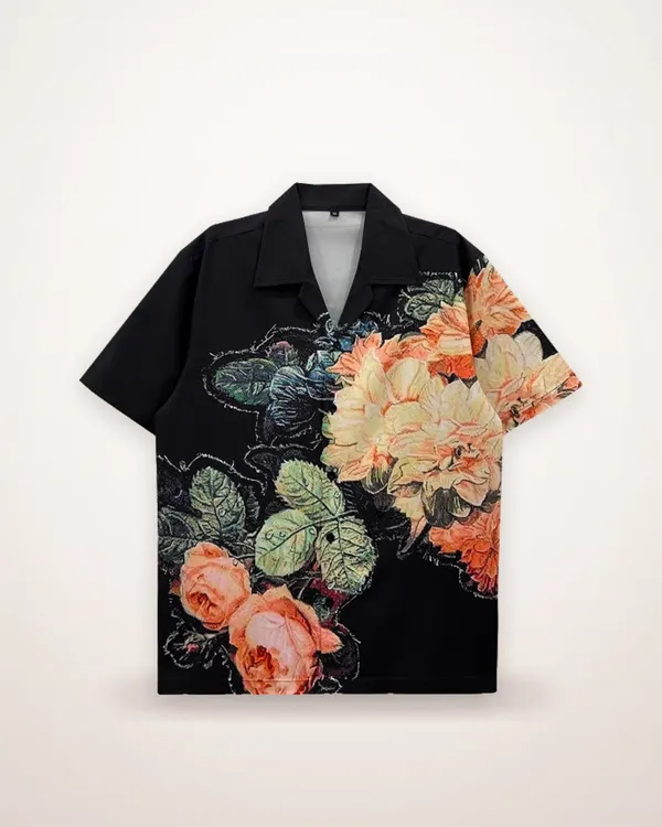 Hawaiian Floral Short-Sleeve Shirt