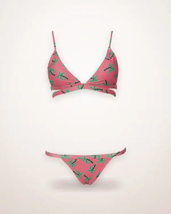 Palm Print Padded Two-Piece Bikini