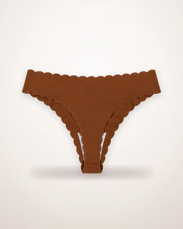 Coffee Wave Lace Low-Rise Thong