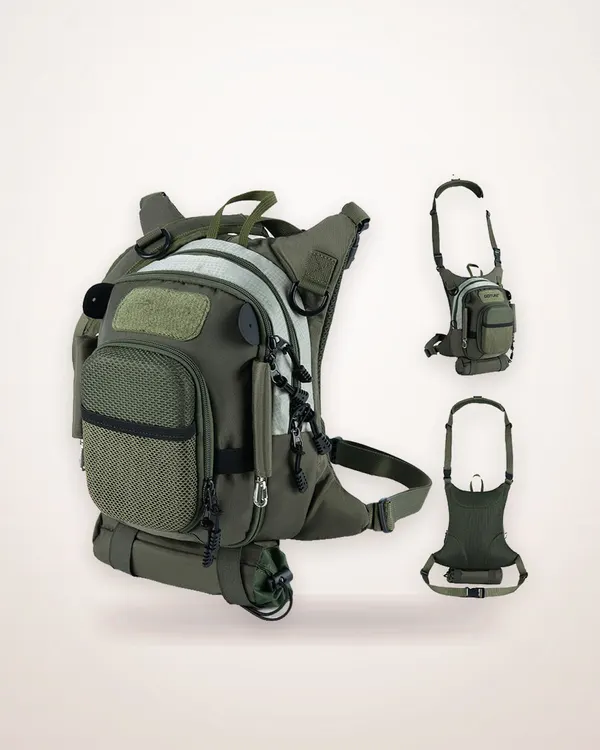 Military Green Fly-Fishing Waist Bag