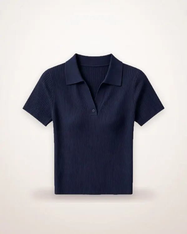 Fine-Gauge Knit Short-Sleeve Tee