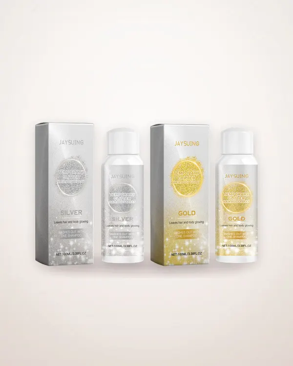 Gold and Silver Glitter Hair Spray