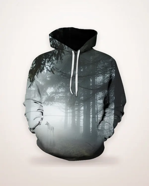Maple Leaf Print Hooded Sweatshirt
