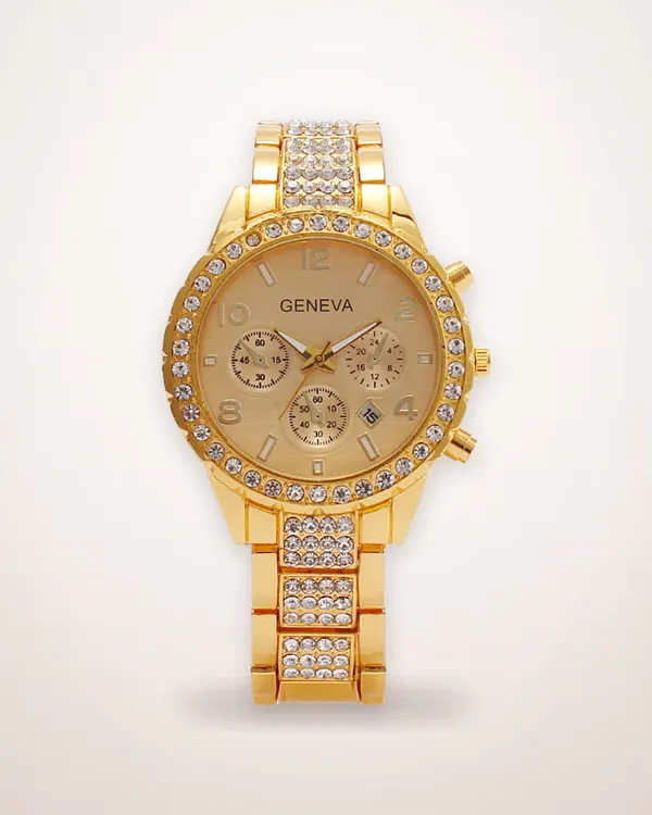 Diamond-Accent Three-Eye Quartz Watch
