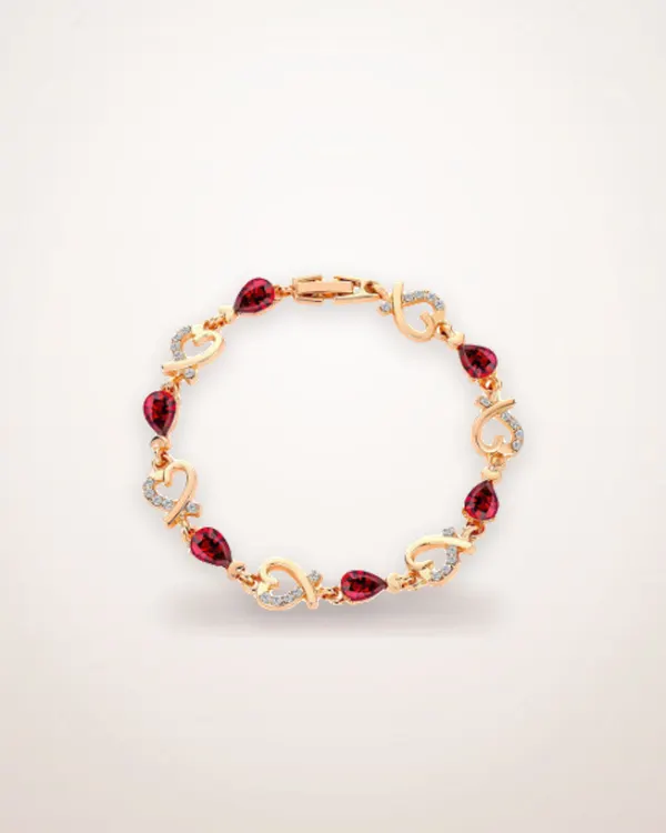 Hollow Heart Rhinestone Bracelet