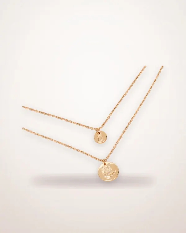 Floral Letter Clavicle Necklace