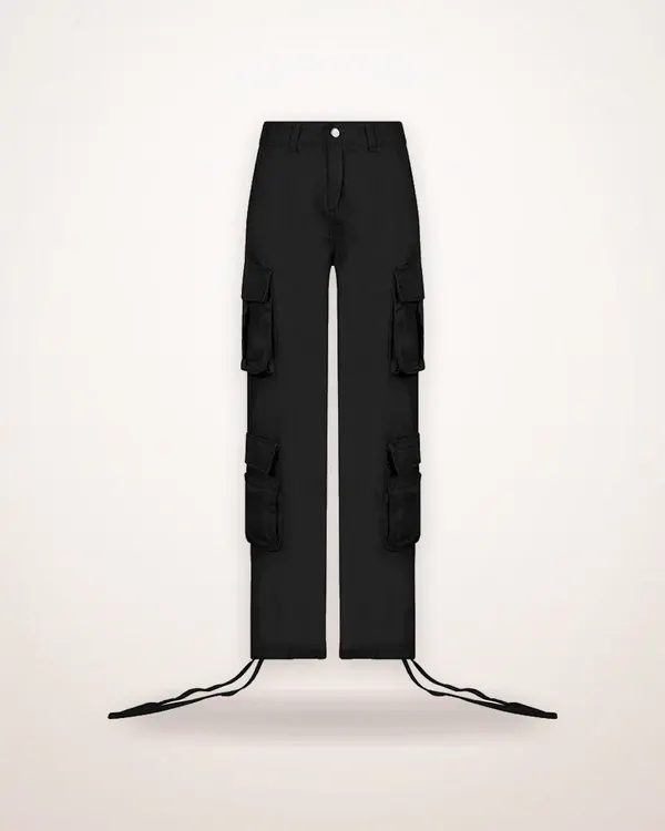 Low-Rise Cotton Cargo Trousers