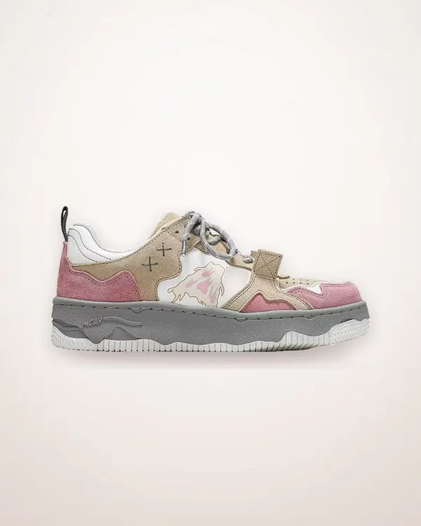 Retro Low-Top Sneakers in Pink