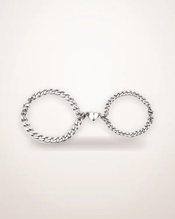 Titanium Steel Heart Couple Bracelets