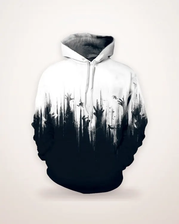 Unisex Black and White Graphic Hoodie