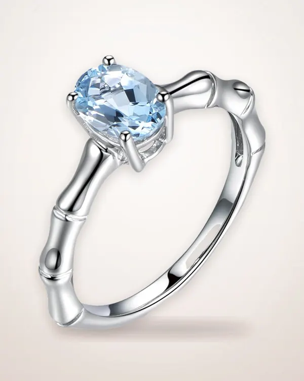 Sea Blue Floral 18K Plated Ring