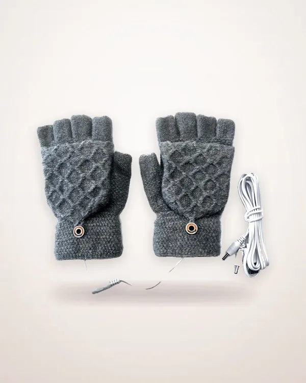Knitted USB Heated Gloves with Finger Covers