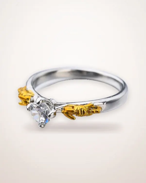 Crown Motif Crystal Ring