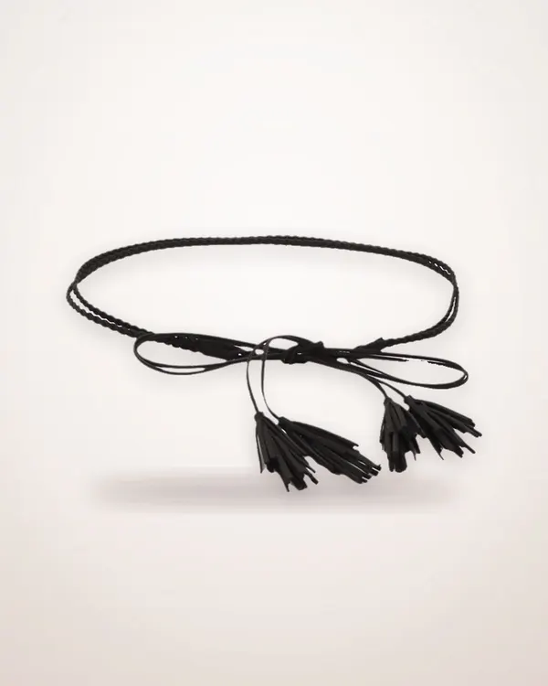 Braided Faux Leather Thin Belt