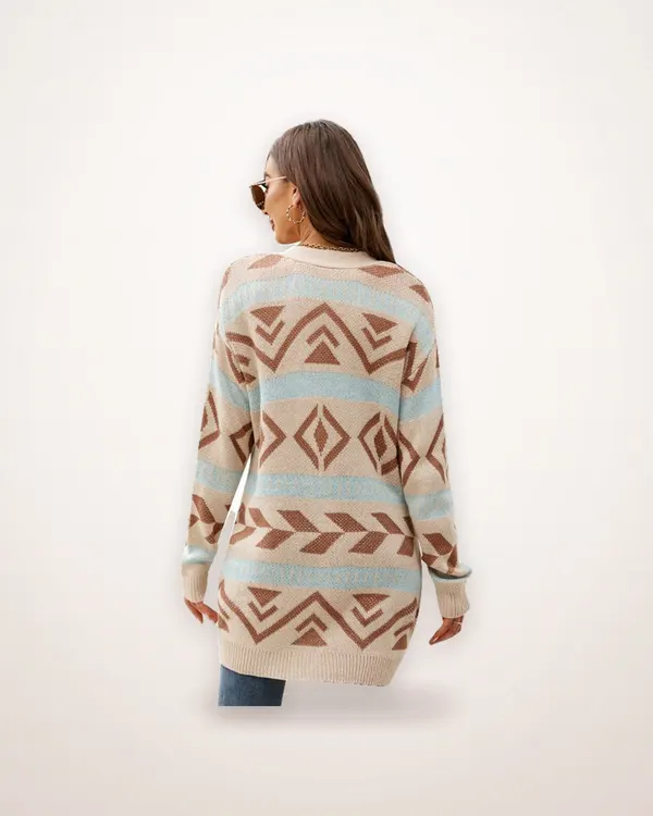 Diamond Jacquard Knit Cardigan