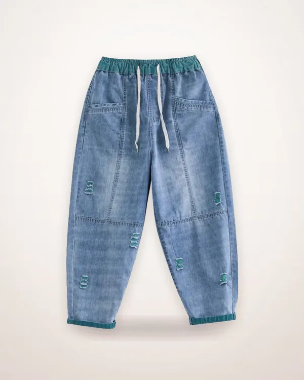 Ripped Cropped Denim Jeans