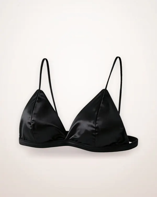 Satin Wireless Triangle Bralette
