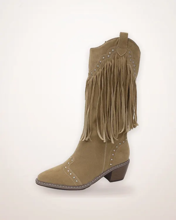 Chunky Heel High Shaft Boot