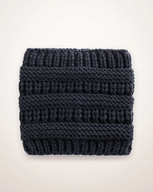Soft Knit Ponytail Turban Beanie