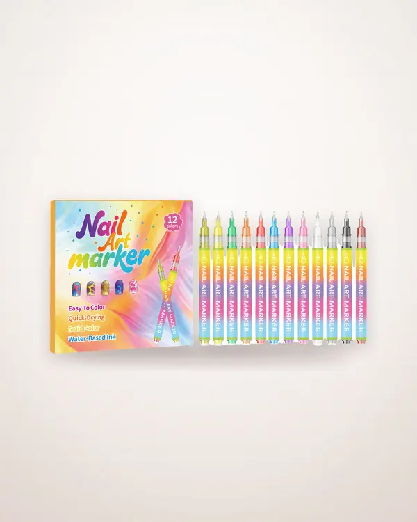 12-Piece Dual-Ended Nail Art Marker Set