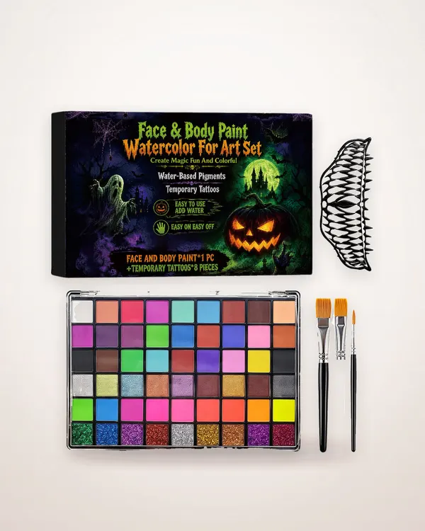 Watercolor Face and Body Paint Set with Brushes