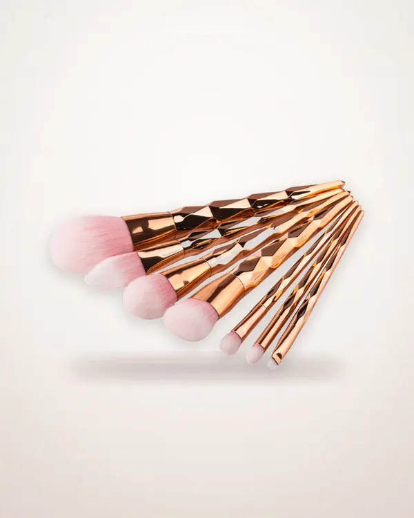 7-Piece Electroplated Makeup Brush Set