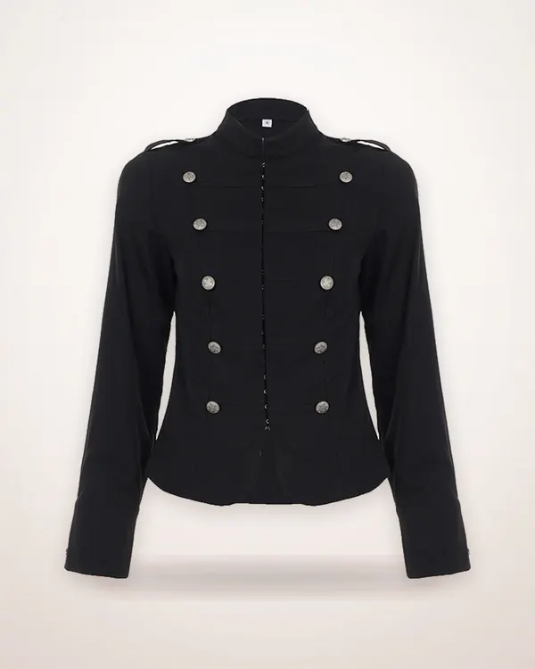 Double-Breasted Stand-Collar Coat