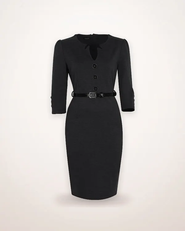 Patchwork V-Neck Pencil Dress