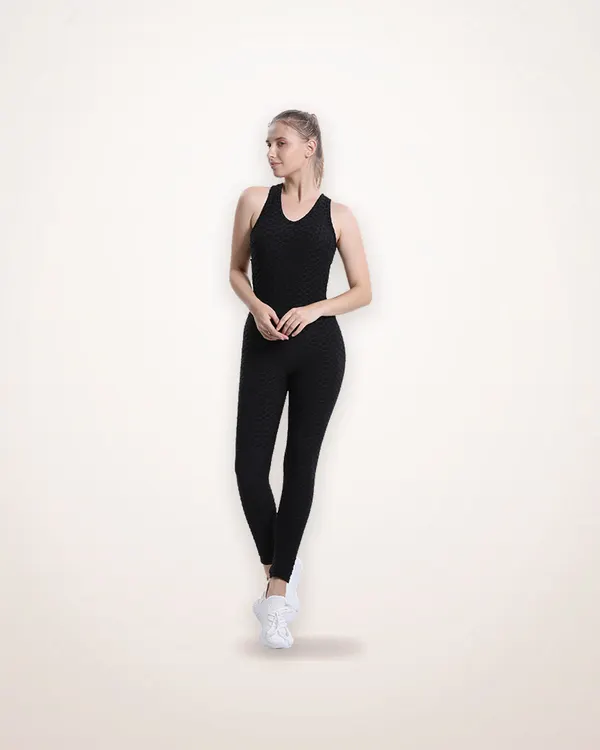 Back-Detail One-Piece Yoga Bodysuit