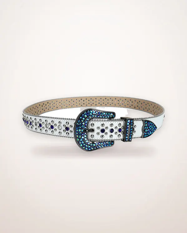 Diamond Buckle PU Leather Belt