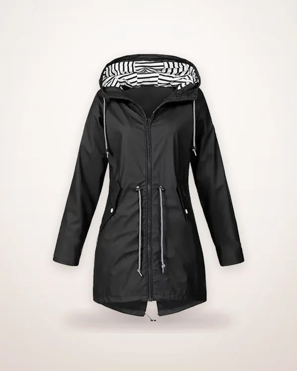 Lightweight Drawstring Trench Raincoat