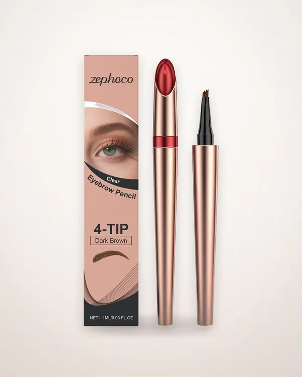 Four-Tip Eyebrow Pen in Deep Brown