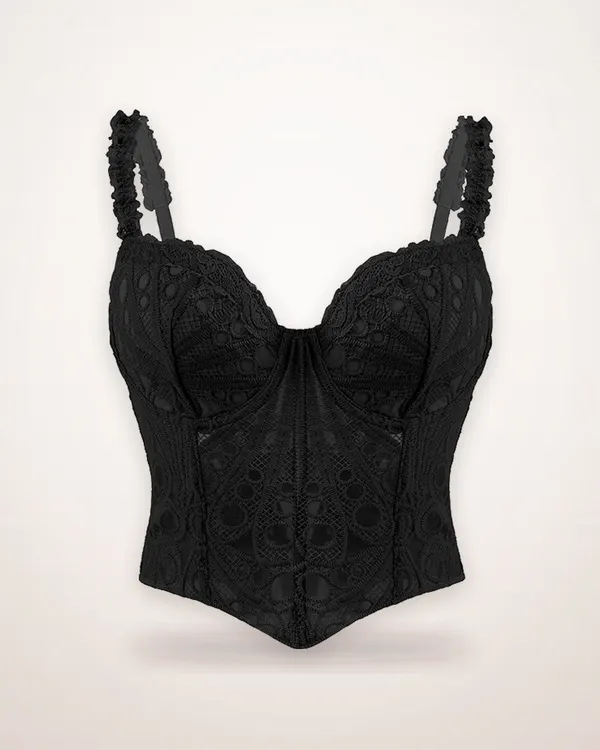 Asymmetrical Floral Corset Top