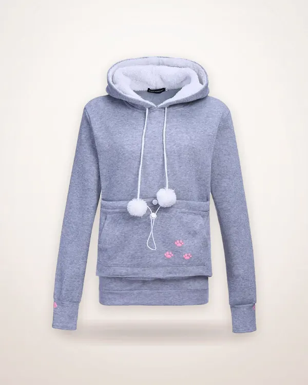 Cotton Cat Motif Hoodie
