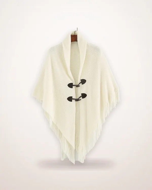 Soft Acrylic Knitted Poncho Shawl