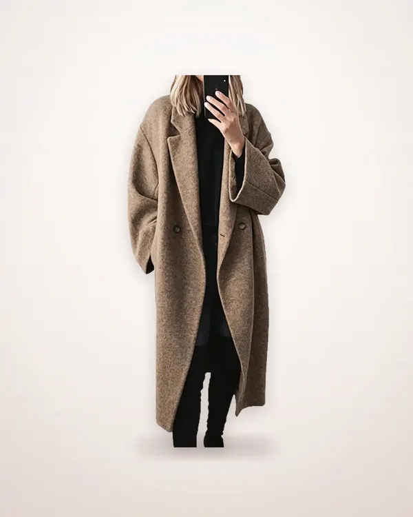 Longline Long-Sleeved Wool Coat