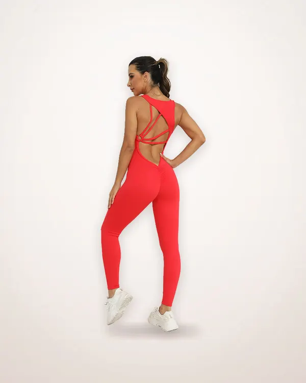V-Back Sleeveless Yoga Jumpsuit