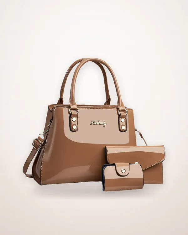 Structured PU Shoulder Bag Set