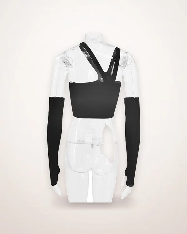 Irregular Split Sleeve Slim Tee