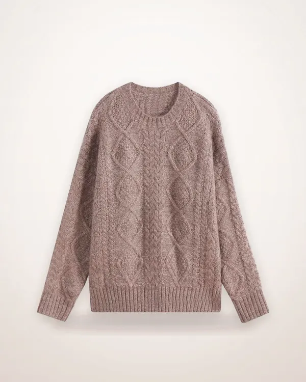 Alpaca Cotton Twist Knit Sweater