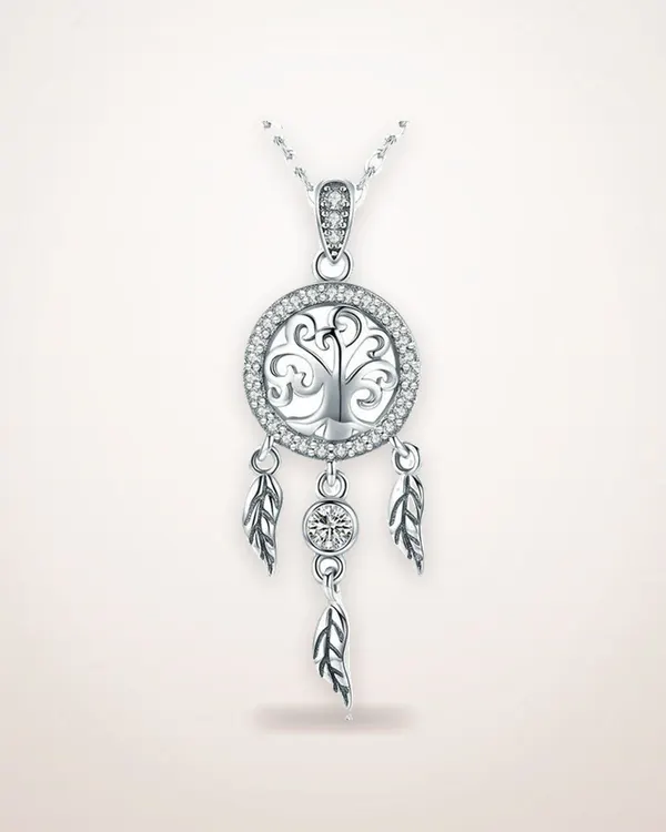 Tree of Life Dream Catcher Necklace