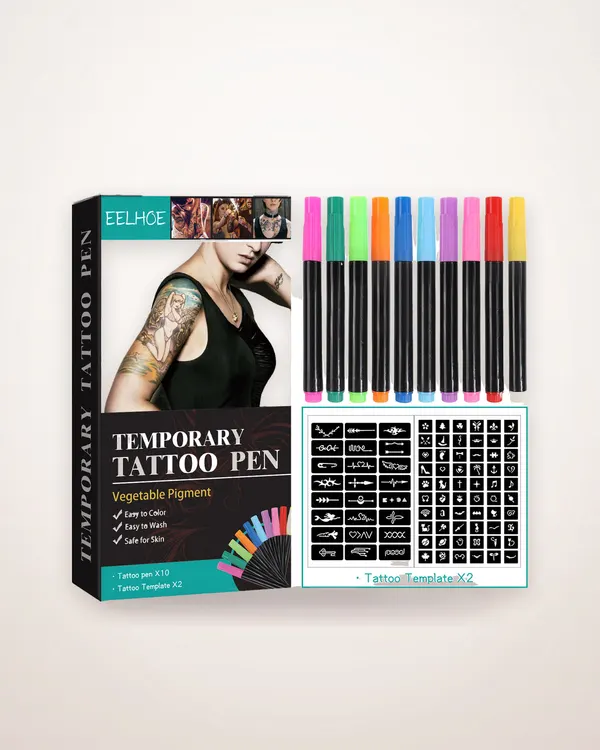 Colorful Temporary Tattoo Pen Set