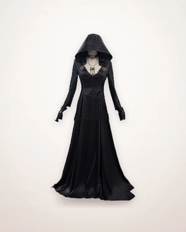 Black Jacquard Vampire Costume Gown