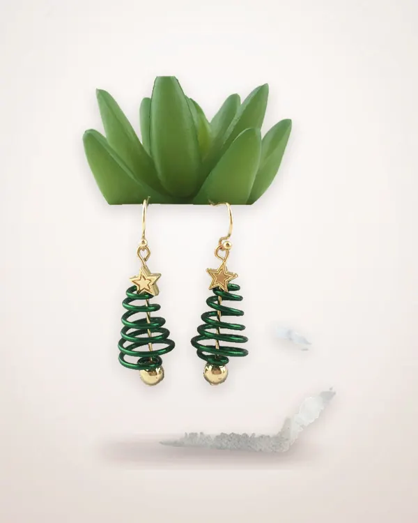 Star and Tree Christmas Earrings