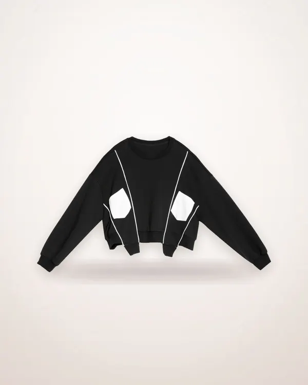 Patchwork Asymmetric Cotton Hoodie